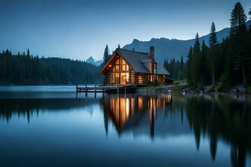 Obraz premium house on the lake