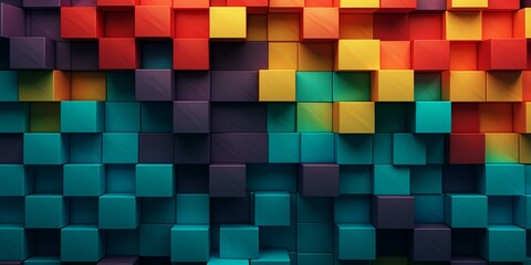 geometric colorful 3d shape pattern background