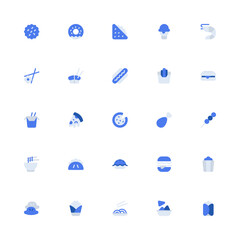 Fast Food Monochrome 2D Icon Collection with Editable Stroke and Pixel Perfection