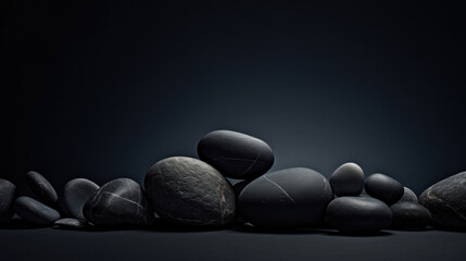 Wallpaper with sleek black stones