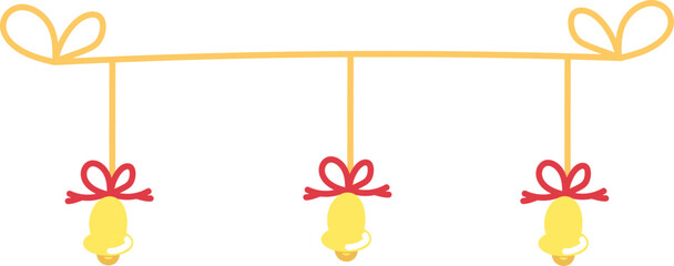 hand drawn christmas bells isolate