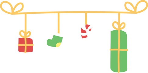 hand drawn christmas decoration isolate