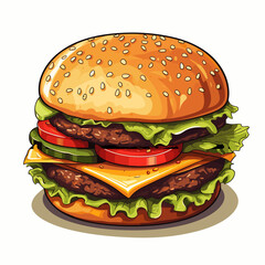 Burger On White Background