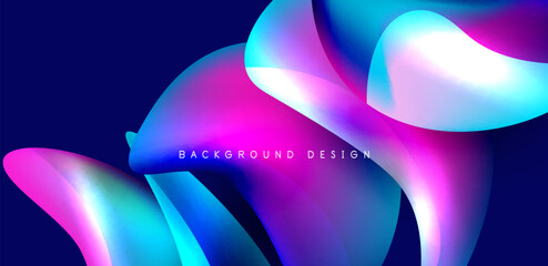 Beautiful liquid shapes with fluid colors abstract background