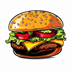 Burger On White Background
