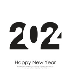2024 Happy New Year logo text design. Vector