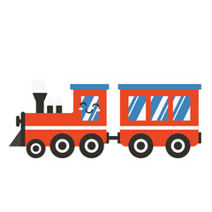 Naklejka premium Happy Red Playful Train | Cute Transportation