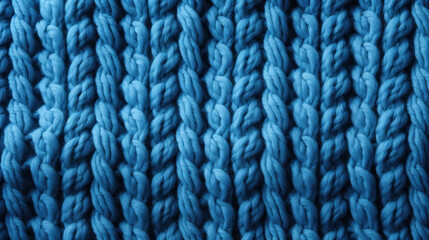 Сlose up blue knitted texture