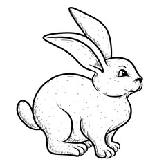 Sketch of rabbit isolated on white