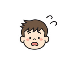 子ども　顔　アイコン　イラスト　困る