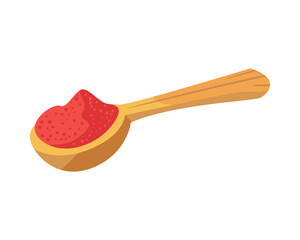 chili pepper powder in wooden spoon