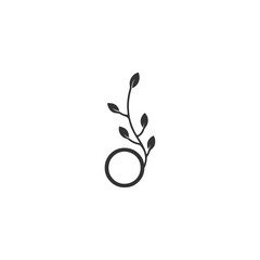 o letter with leaf logo