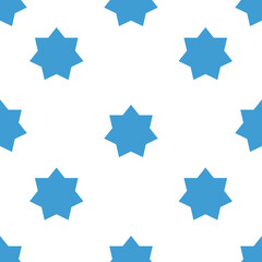 Digital png illustration of blue stars repeated on transparent background