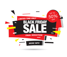 black friday sale banner layout design, vector ilustration