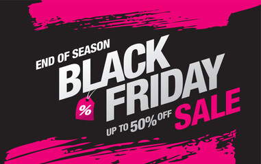 black friday sale banner layout design, vector ilustration