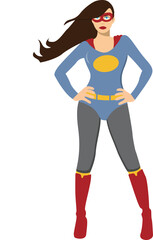Digital png illustration of female superhero on transparent background
