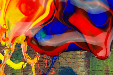 Many colors placed on the floor.