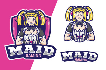 mascot logo maid for team gaming and gaming shop