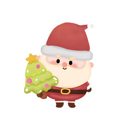 santa claus with christmas tree