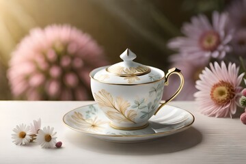 Obraz na płótnie Canvas cup of tea and generated AI