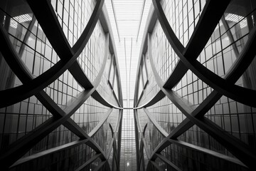 Abstract architecture symmetrical lines and shapes