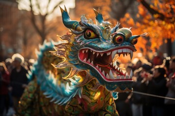 green wooden dragon, symbol of chinese new year