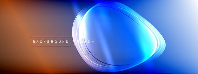 Vector abstract background - liquid transparent bubble shapes on fluid gradient with shadows and light effects