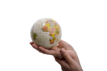 Child holding a globe