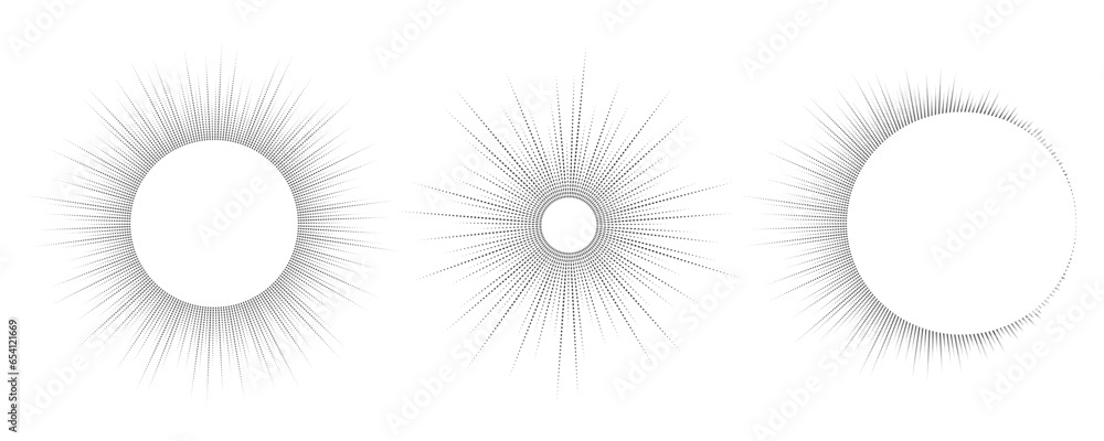 Poster circle sound wave. audio music equalizer. round circular icons set. spectrum radial pattern and freq