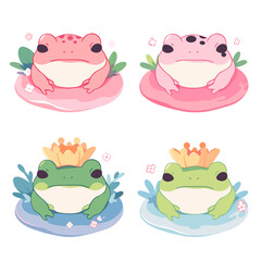 Cute Kawaii Frog Set