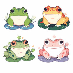 Cute Kawaii Frog Set