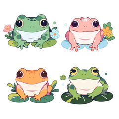 Cute Kawaii Frog Set