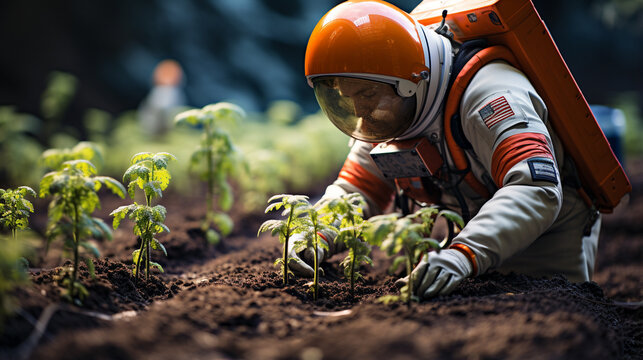 planting a tomato HD 8K wallpaper Stock Photographic Image