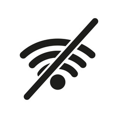 Wi-fi off icon, wi-fi off sign symbol vector illustration isolated on white background.