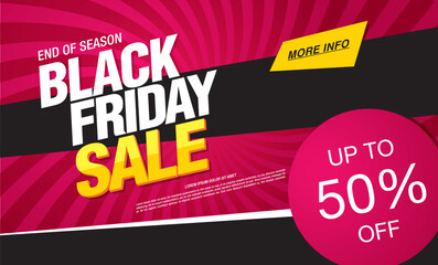 black friday sale banner layout design, vector ilustration