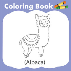 Illustrator of coloring book alpaca