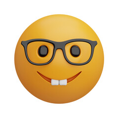Nerd face  emoji modern 3D Illustration