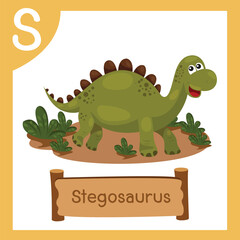 Illustrator of S for Dinosaur stegosaurus