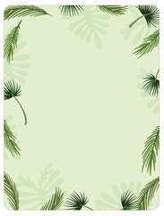 Green Tropical Palm Leaves A-Frame Border Template