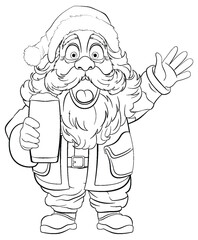 Surprised Santa Claus Holding a Pint of Beer