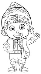 Joyful Young Boy in Festive Attire