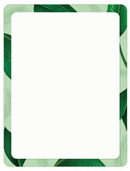 Green Tropical Plants Border Template with A-Frame