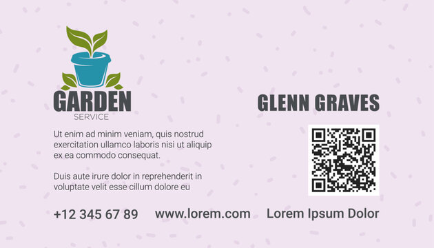 Garden service, business or visiting card vector