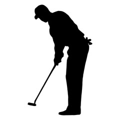 golf player silhouette vector
