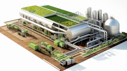 View of bio energy plant. industrial concept.