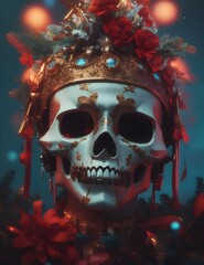 Skullmas Splendor Festive Small Skull Art in 4K Generative AI




