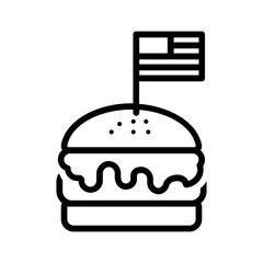 Black line icon for American cuisine