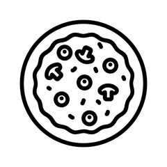 Black line icon for Pizza