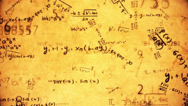 Flow of Mathematical Formulas and Numbers - Loop Animation Background Wallpaper