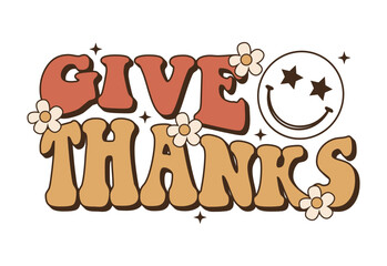 Retro Thankful Quote, Retro Fall Quote, Thanksgiving, Autumn, Thankful Grateful Blessed